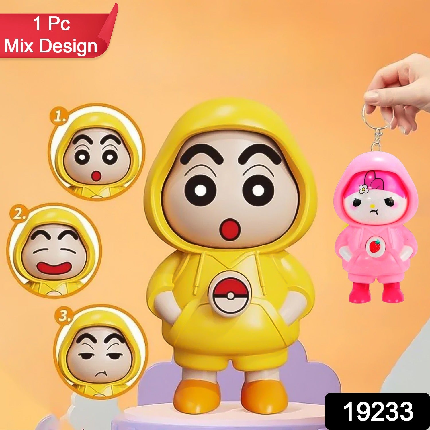 Face Changing Doll Toy with Keyring (1 Pc / Mix Color) Face Changing Doll Toy with Keyring (1 Pc / Mix Color)